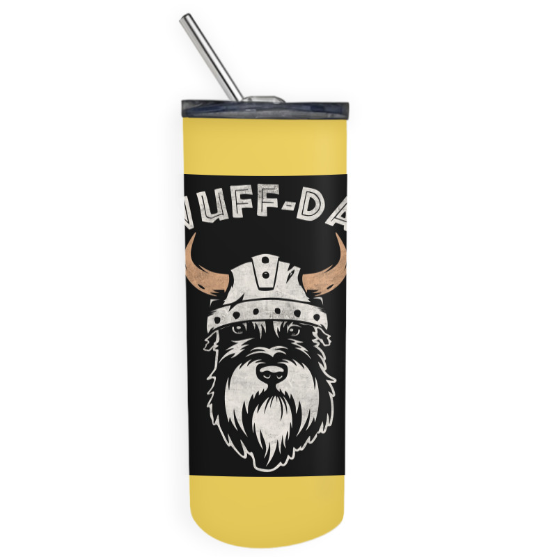 Wuff Da Uff Da And Woof Pun With Shnautser Dog In Viking Helmet  Girl Skinny Tumbler | Artistshot