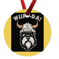 Wuff Da Uff Da And Woof Pun With Shnautser Dog In Viking Helmet  Girl Ornament | Artistshot