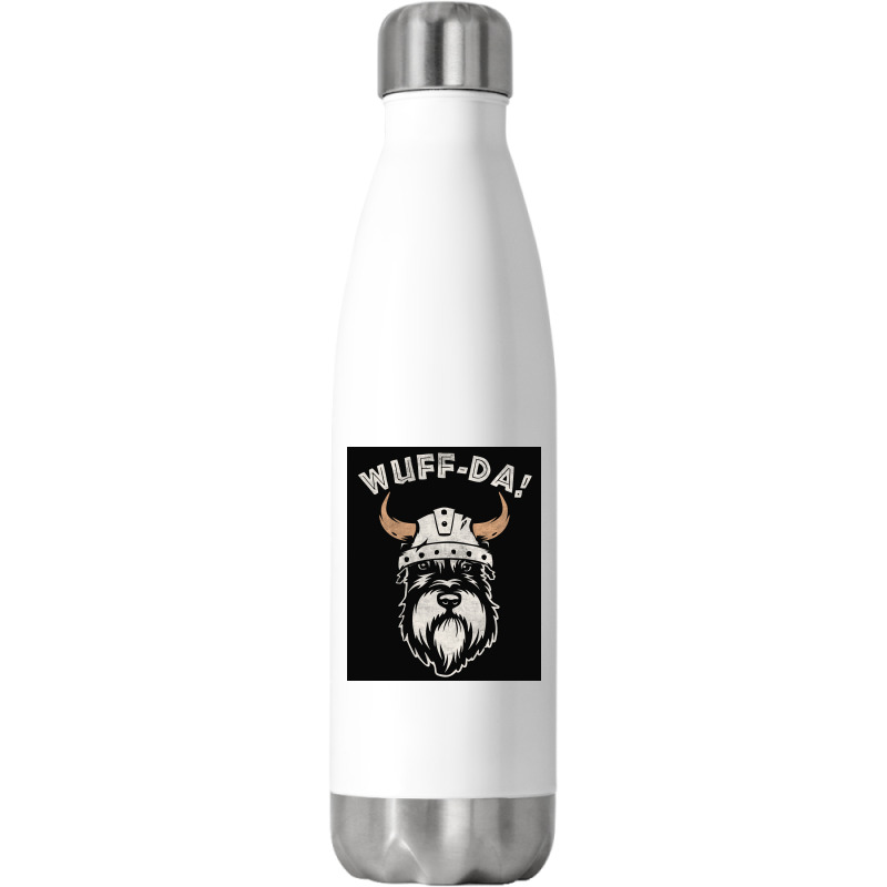 Wuff Da Uff Da And Woof Pun With Shnautser Dog In Viking Helmet  Girl Stainless Steel Water Bottle | Artistshot