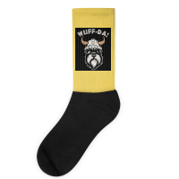 Wuff Da Uff Da And Woof Pun With Shnautser Dog In Viking Helmet  Girl Socks | Artistshot