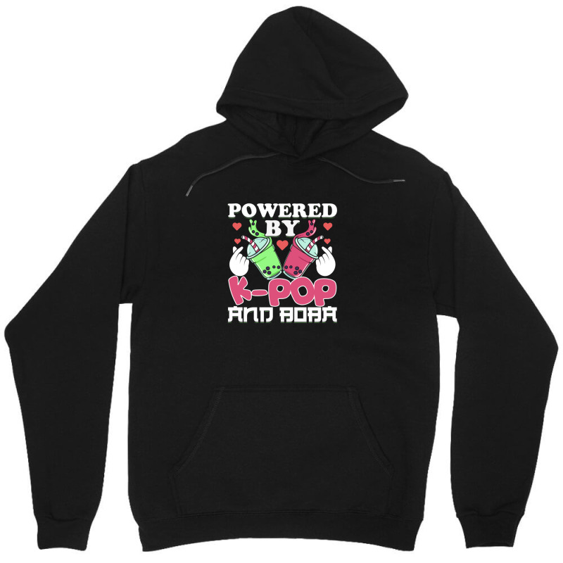 Powered By Kpop And Boba Milk Tea Kpop Finger Heart Kawaii Gift Unisex Hoodie | Artistshot