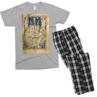 Psalter World Map 13th Century  Love Hippie Red Men's T-shirt Pajama Set | Artistshot