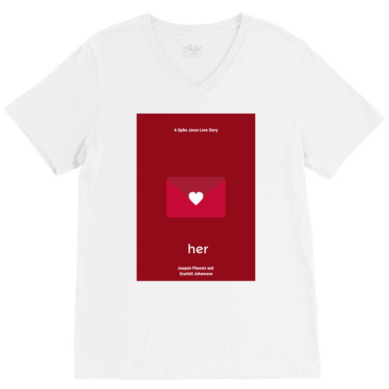 Minimalist Her Movie Poster Premium Hipster 70s V-Neck Tee by soyefkettieu | Artistshot