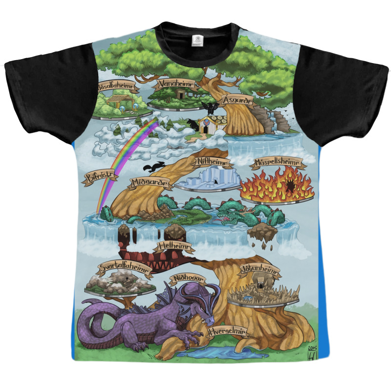 Yggdrasill The Nine Worlds  Aesthetic Aesthetic Graphic T-shirt | Artistshot