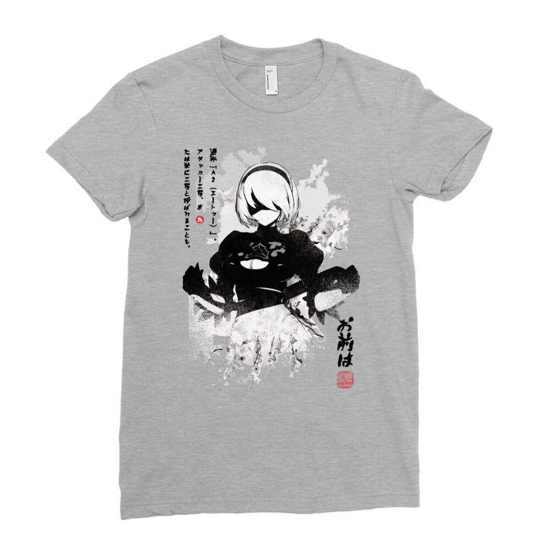 Nierautomata 2b Japan Ink ニーア オートマタ Ladies Fitted T-Shirt by succiejanymu | Artistshot