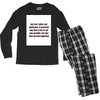 Time Travel Poster Love Men's Long Sleeve Pajama Set | Artistshot