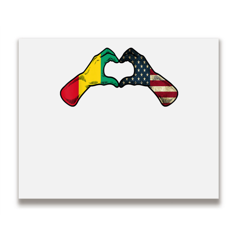 Guinea American Usa Flag   Usa Guinean Heart T Shirt Metal Print Horizontal | Artistshot