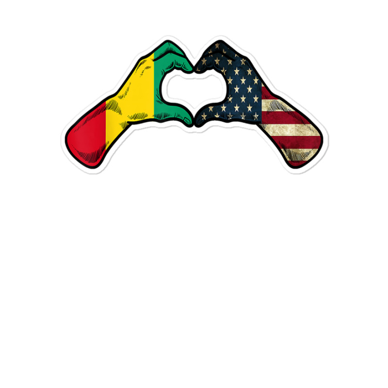 Guinea American Usa Flag   Usa Guinean Heart T Shirt Sticker | Artistshot