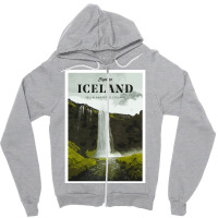 Visit Iceland  Yellow Green Aesthetic Zipper Hoodie | Artistshot