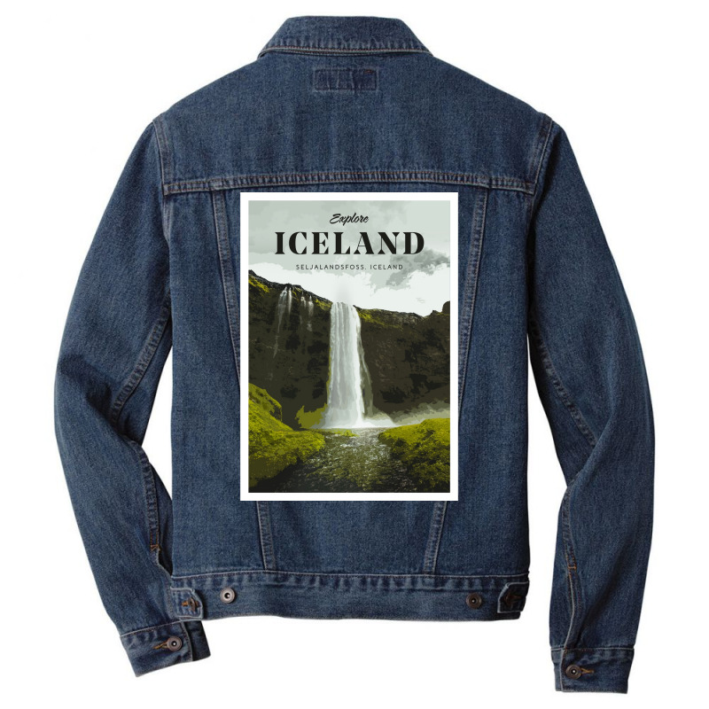 Visit Iceland  Yellow Green Aesthetic Men Denim Jacket | Artistshot