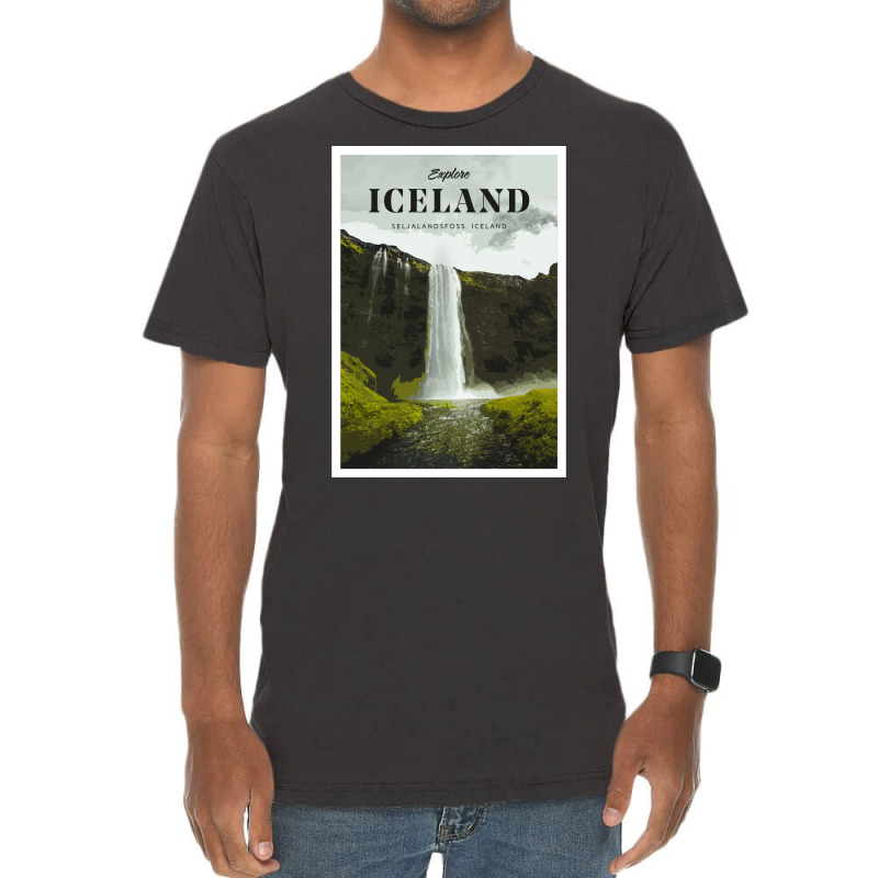 Visit Iceland  Yellow Green Aesthetic Vintage T-shirt | Artistshot