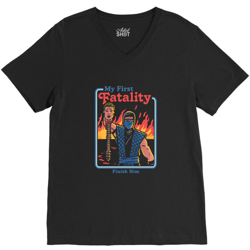 My First Fatality Finish Him 1 V-Neck Tee by GretchenJennie | Artistshot