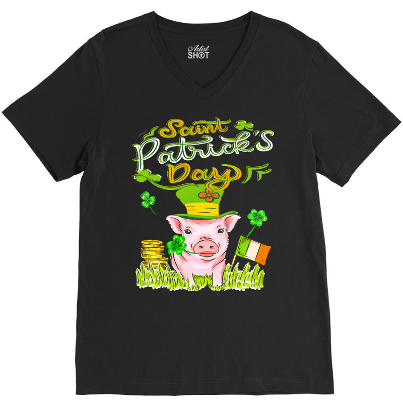 St Patrick T  Shirt P I G S T. P A T R I C K S D A Y T  Shirt V-neck Tee | Artistshot