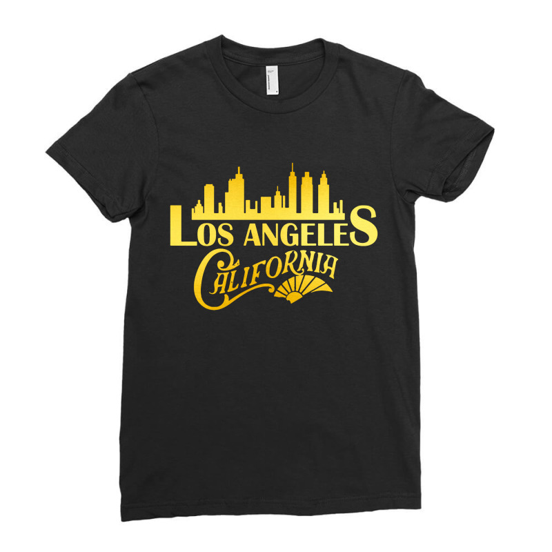 Los Angeles City Skyline Ladies Fitted T-Shirt by Ableh Store | Artistshot