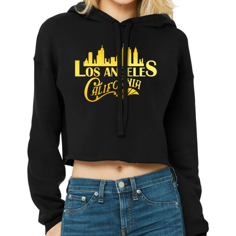 Los Angeles City Skyline Cropped Hoodie by Ableh Store | Artistshot