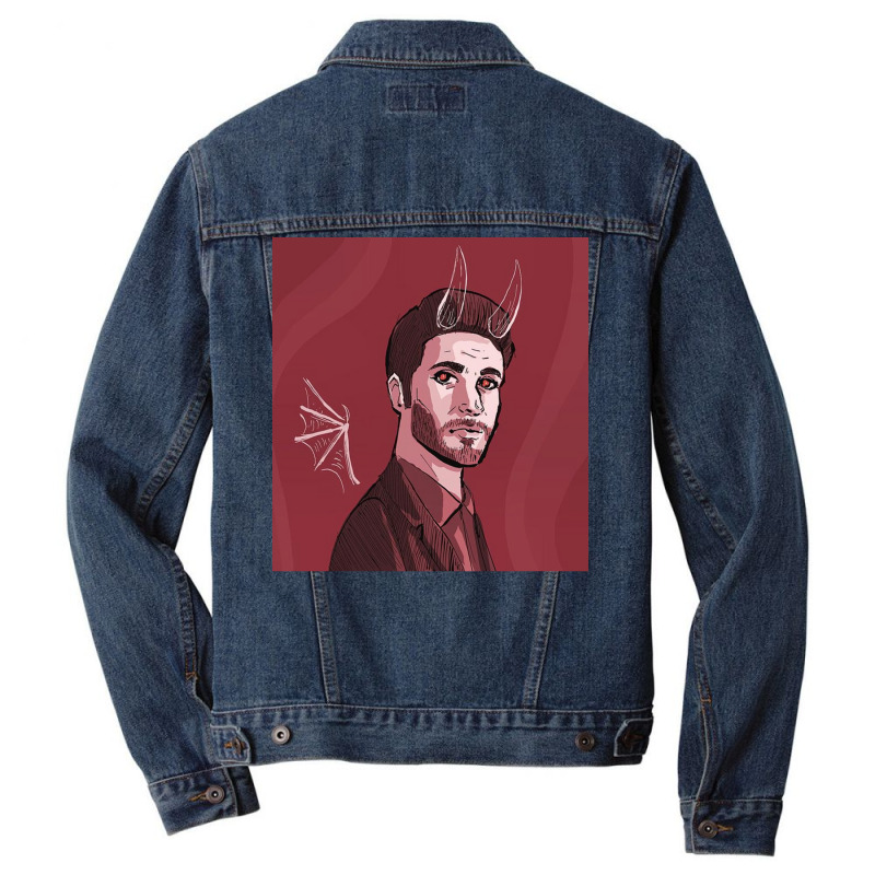 Tv Show In Red Poster Funny Men Denim Jacket by sivelslebeckl | Artistshot