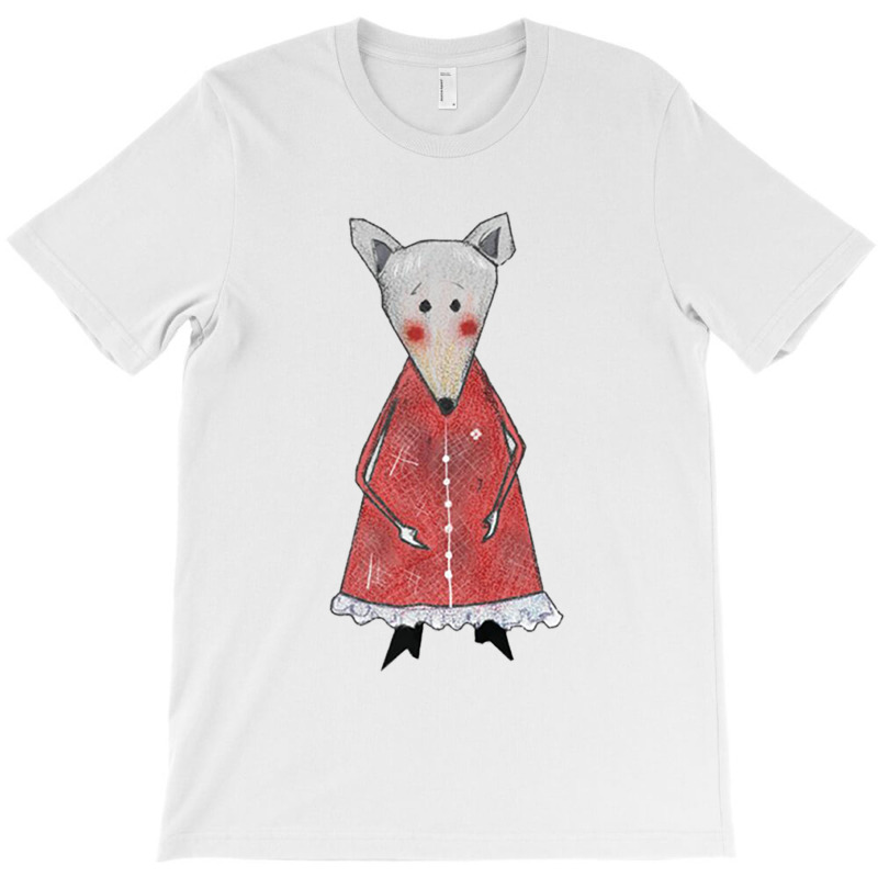 Cute Sad Shy Mouse Character With Red Dress Outfit T-shirt | Artistshot