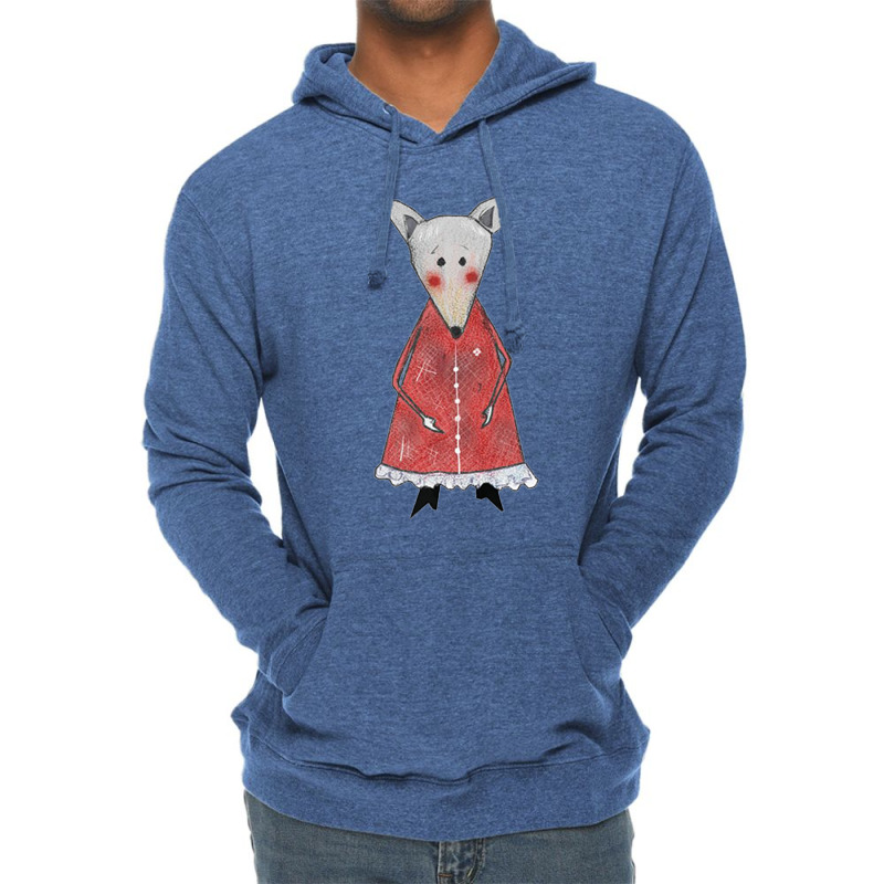 Cute Sad Shy Mouse Character With Red Dress Outfit Lightweight Hoodie | Artistshot