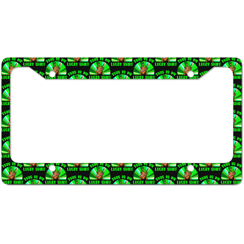 St Patricks Day Gift T  Shirt Doberman Leprechaun St Patricks Day Dog License Plate Frame | Artistshot