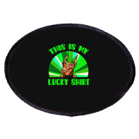 St Patricks Day Gift T  Shirt Doberman Leprechaun St Patricks Day Dog Oval Patch | Artistshot