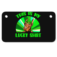 St Patricks Day Gift T  Shirt Doberman Leprechaun St Patricks Day Dog Motorcycle License Plate | Artistshot