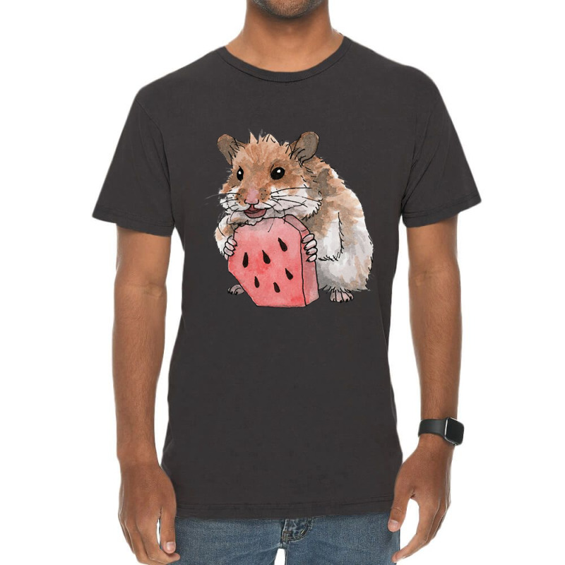 Golden Hamster Eating A Slice Of Watermelon Vintage T-shirt | Artistshot