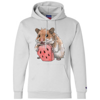 Golden Hamster Eating A Slice Of Watermelon Champion Hoodie | Artistshot