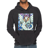 Hot Trend White Dragon Breathing Fire Stained Glass Vintage Hoodie | Artistshot