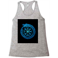 Vegvisir Jormungandr World Serpent  Cool Blue Racerback Tank | Artistshot