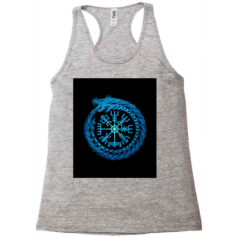 Vegvisir Jormungandr World Serpent  Cool Blue Racerback Tank by vossyauchf | Artistshot