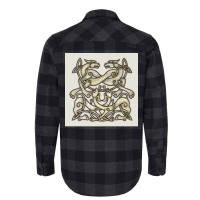 Viking Ornemental Norse Art 4 Horses Dogs With Odin Mask Grunge Metall Flannel Shirt | Artistshot