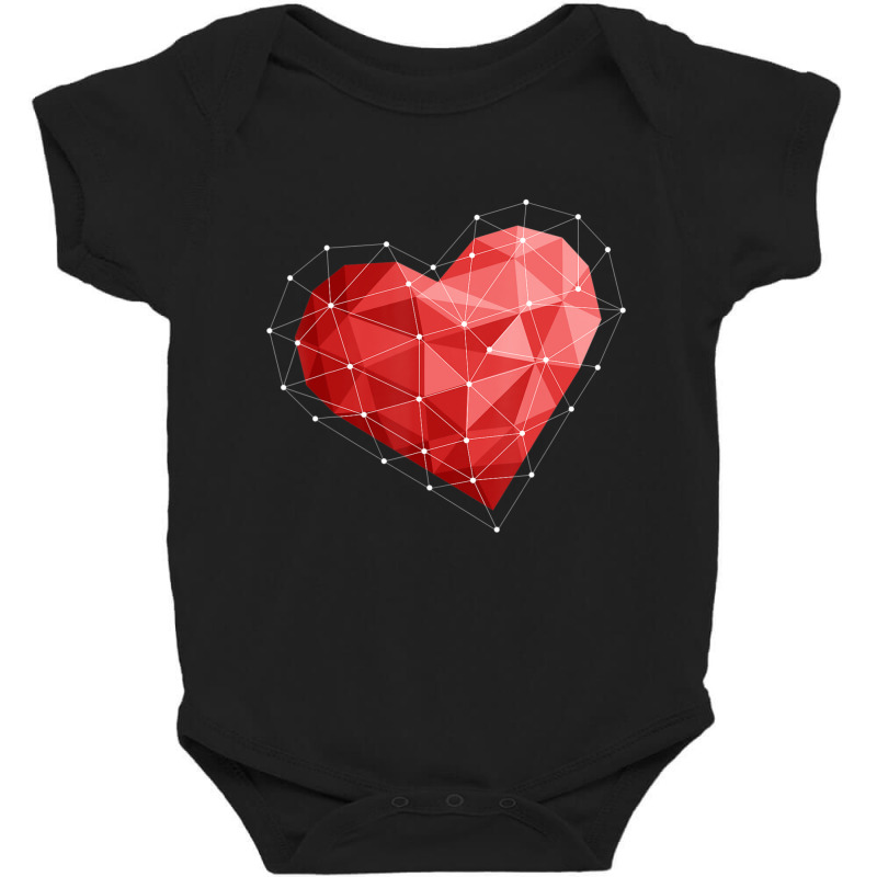 Hot Trend Cute Geometric Heart Geometry Art Valentines Day February 14 Baby Bodysuit | Artistshot