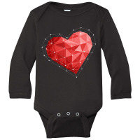 Hot Trend Cute Geometric Heart Geometry Art Valentines Day February 14 Long Sleeve Baby Bodysuit | Artistshot