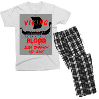 Viking Blood Runs Through My Veins Viking Boat Ship On Water  Hippie G Men's T-shirt Pajama Set | Artistshot