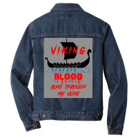 Viking Blood Runs Through My Veins Viking Boat Ship On Water  Hippie G Men Denim Jacket | Artistshot