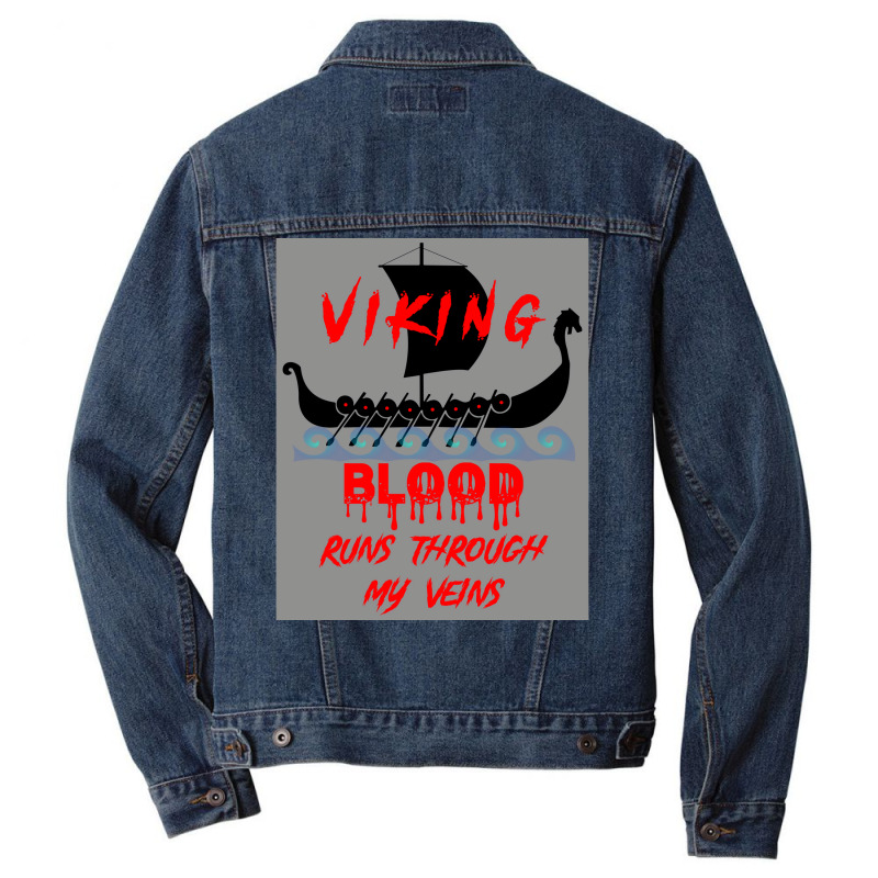 Viking Blood Runs Through My Veins Viking Boat Ship On Water  Hippie G Men Denim Jacket by vossyauchf | Artistshot