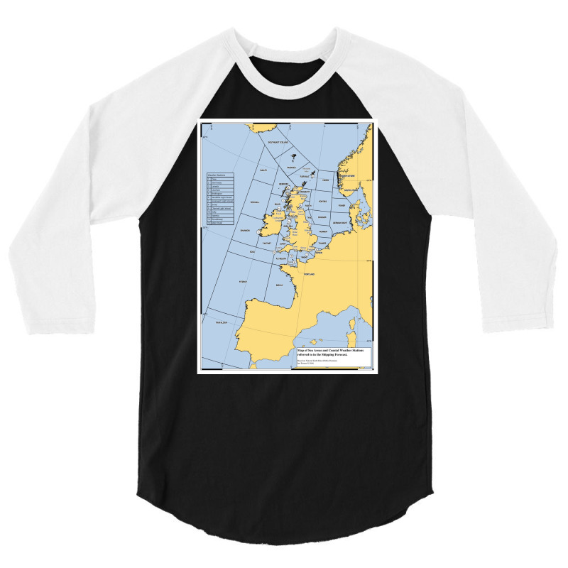 Uk Shipping Forecast Map  Funny Boy 3/4 Sleeve Shirt | Artistshot