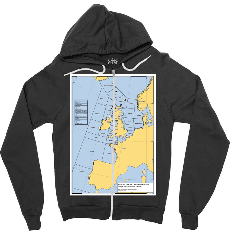 Uk Shipping Forecast Map  Funny Boy Zipper Hoodie | Artistshot