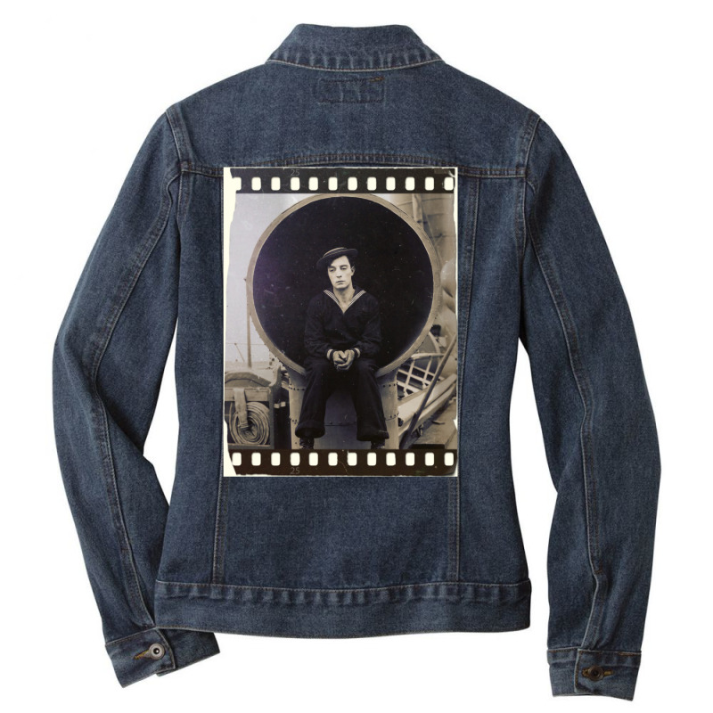 Buster Keaton  The Navigator  Film  D31 Classic Blue Hipster Ladies Denim Jacket by abofrajnifaa | Artistshot