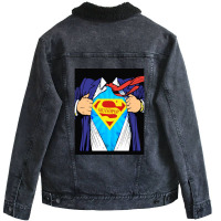 Grandpop Superhero Grandpa Ripped Unisex Sherpa-lined Denim Jacket | Artistshot