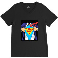 Grandpop Superhero Grandpa Ripped V-neck Tee | Artistshot