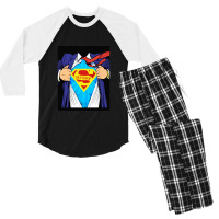 Grandpop Superhero Grandpa Ripped Men's 3/4 Sleeve Pajama Set | Artistshot