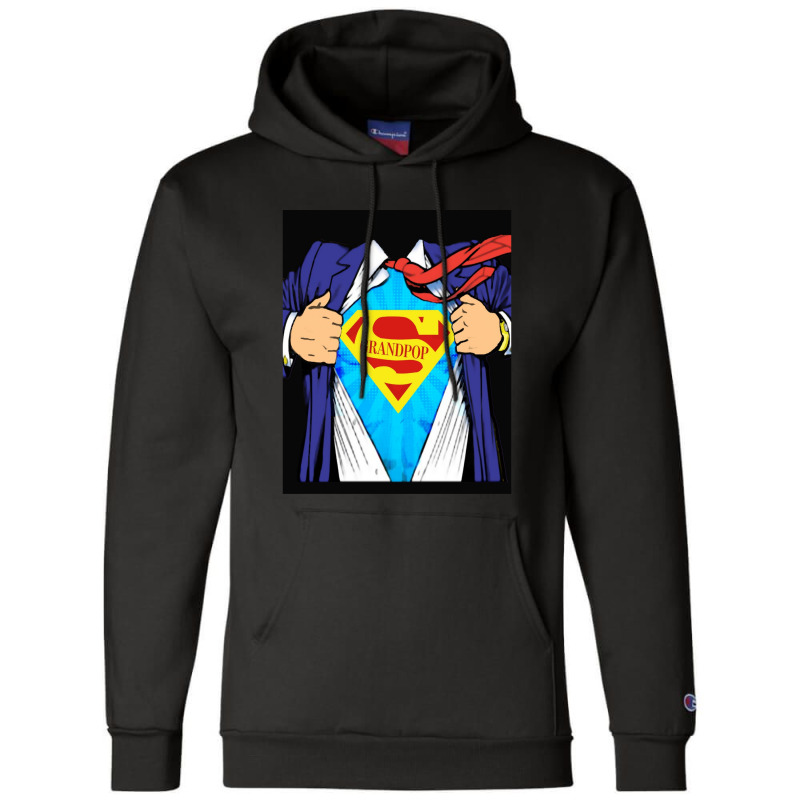 Grandpop Superhero Grandpa Ripped Champion Hoodie | Artistshot