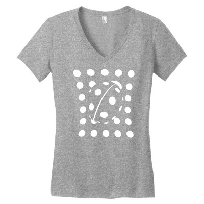 Ladybird Polker Dot Women's V-neck T-shirt Designed By Mdk Art