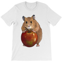 Hamster With Big Red Apple, Original Illustration, Cute Animal, Fruit T-shirt | Artistshot