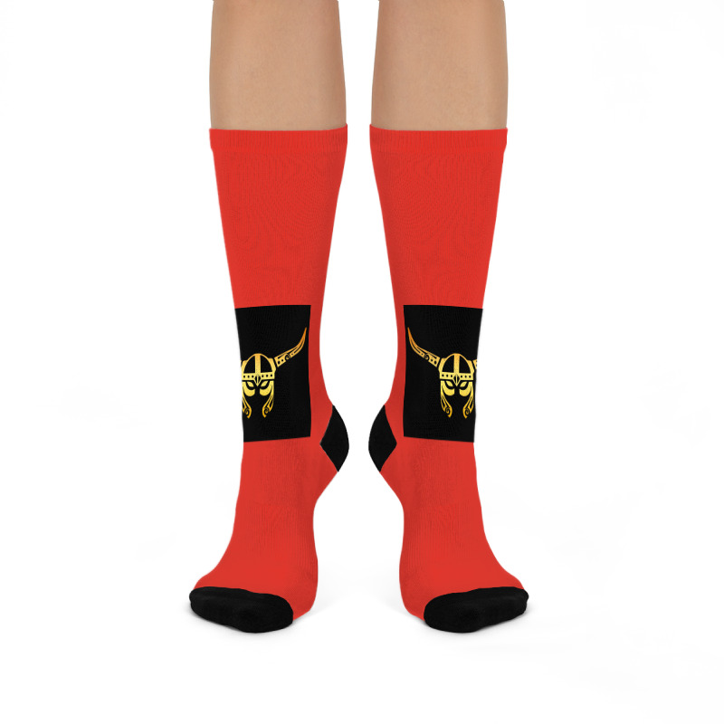 Viking Helmet Warrior Tattoo Vikings Gift Idea  Boy Retro Crew Socks | Artistshot