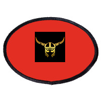 Viking Helmet Warrior Tattoo Vikings Gift Idea  Boy Retro Oval Patch | Artistshot