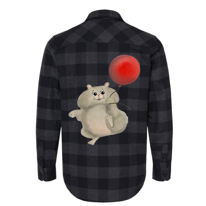 Happy Hamster With Red Balloon Flannel Shirt | Artistshot