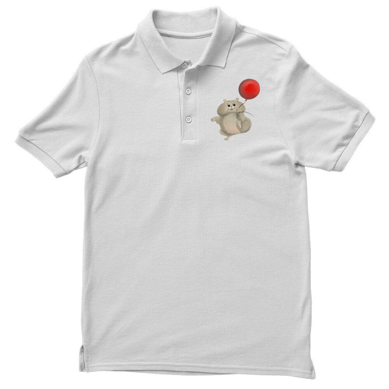 Happy Hamster With Red Balloon Men's Polo Shirt | Artistshot