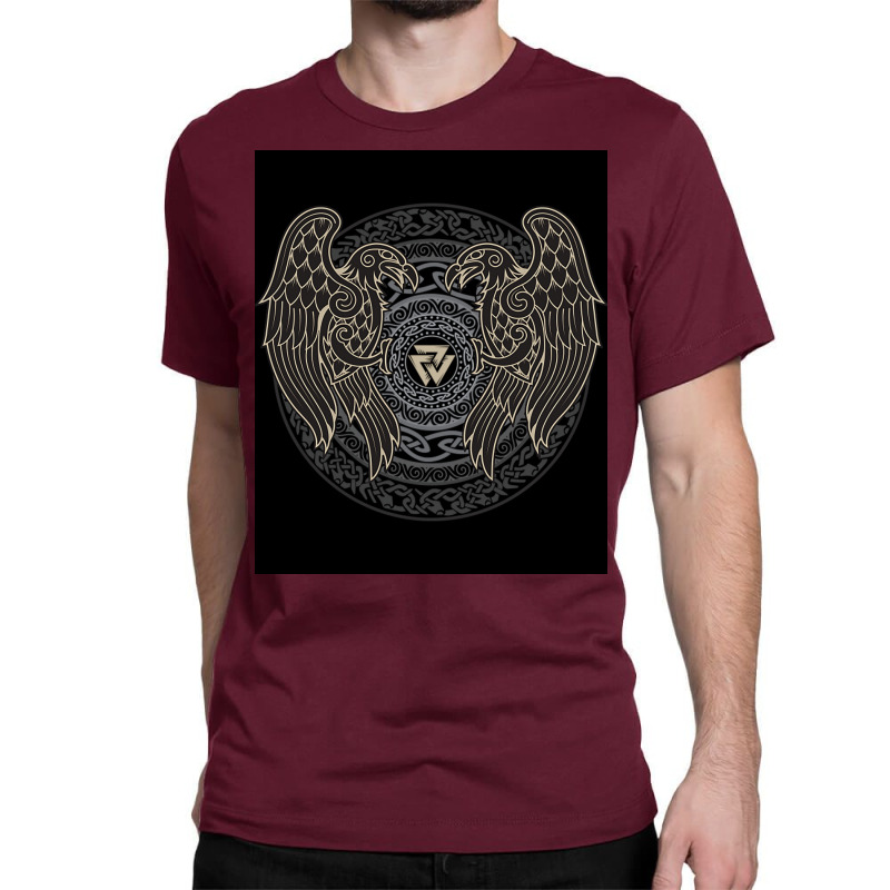 Viking Mythology Tshirtravens Of Odin Norse Pagan Viking Raven Huginn Classic T-shirt by dauerkolm5 | Artistshot